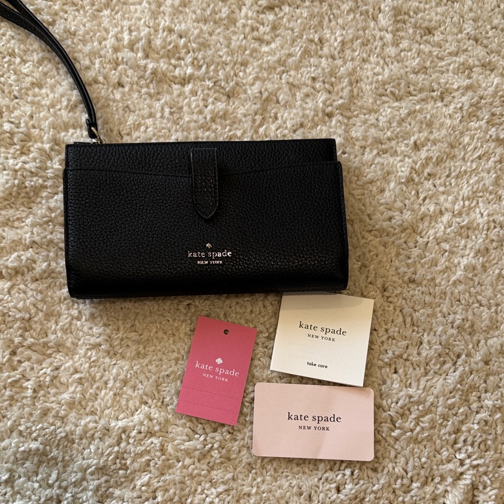 Kate Spade Black Textured Wristlet
